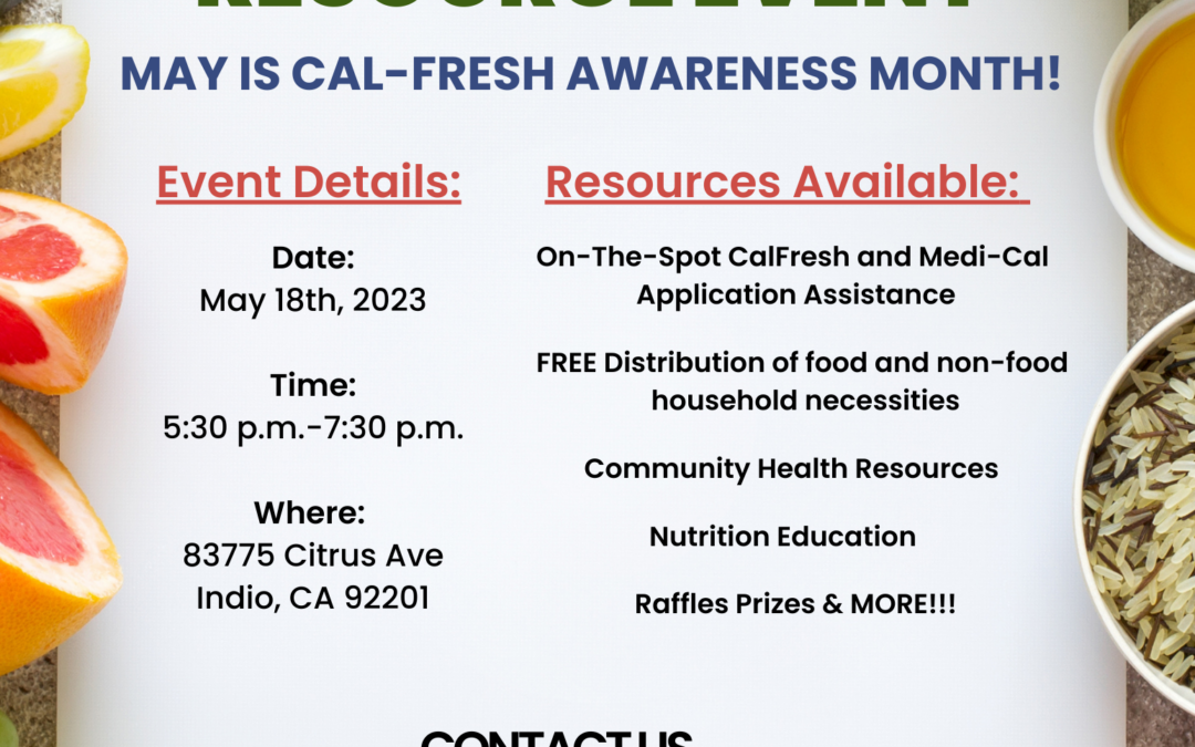 Cal-Fresh Resource Event May 18th, 2023